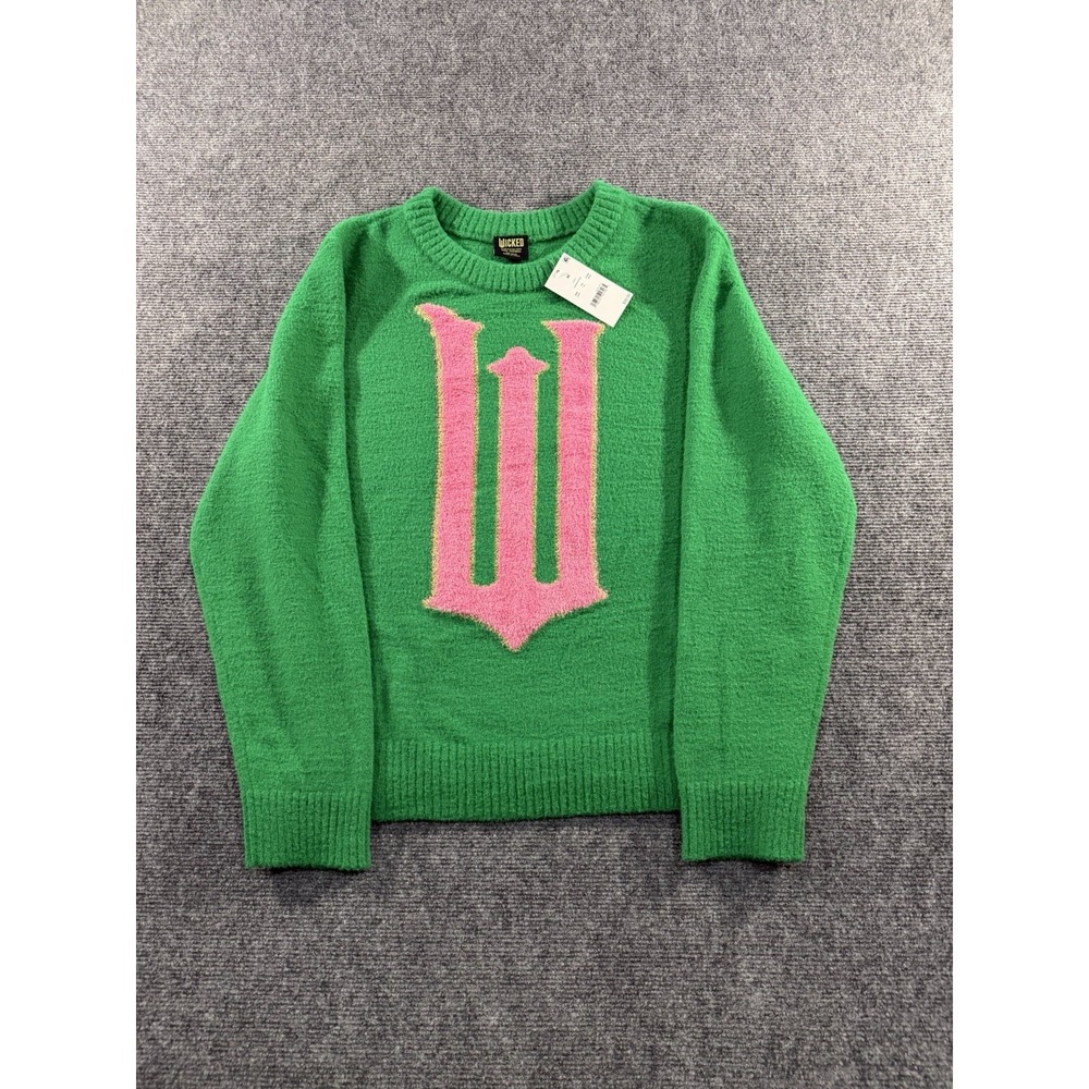 Wicked x Target W Graphic Sweater Green Pink Paul Tazewell Elphaba Medium NWT